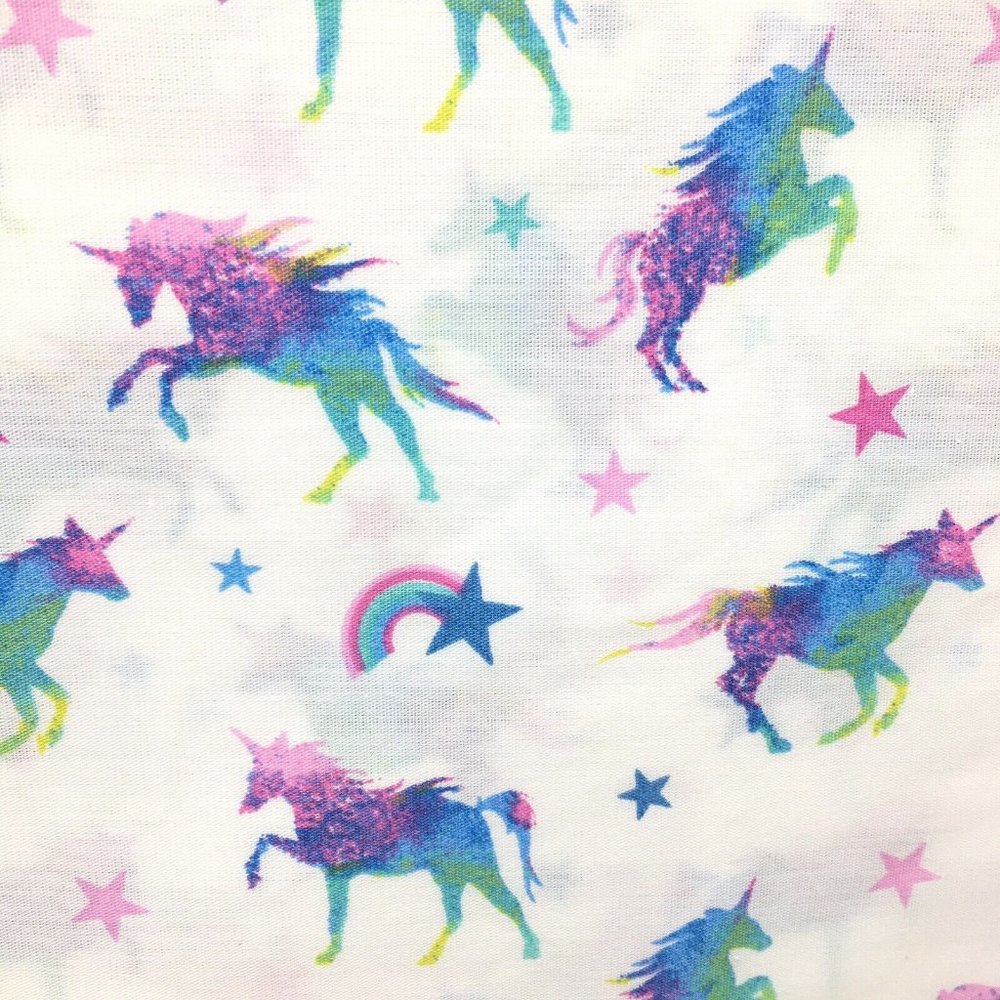 4pc Envogue Unicorn FULL Sheet Set Rainbow Star Pink Purple Green Blue Bright
